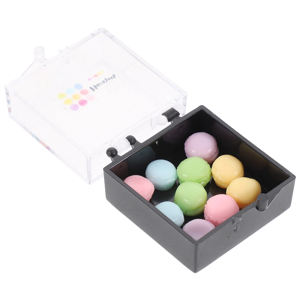 1 Box of Mini Macaron Model For Doll House Fake Dessert Miniature Simulation Macaron Decors