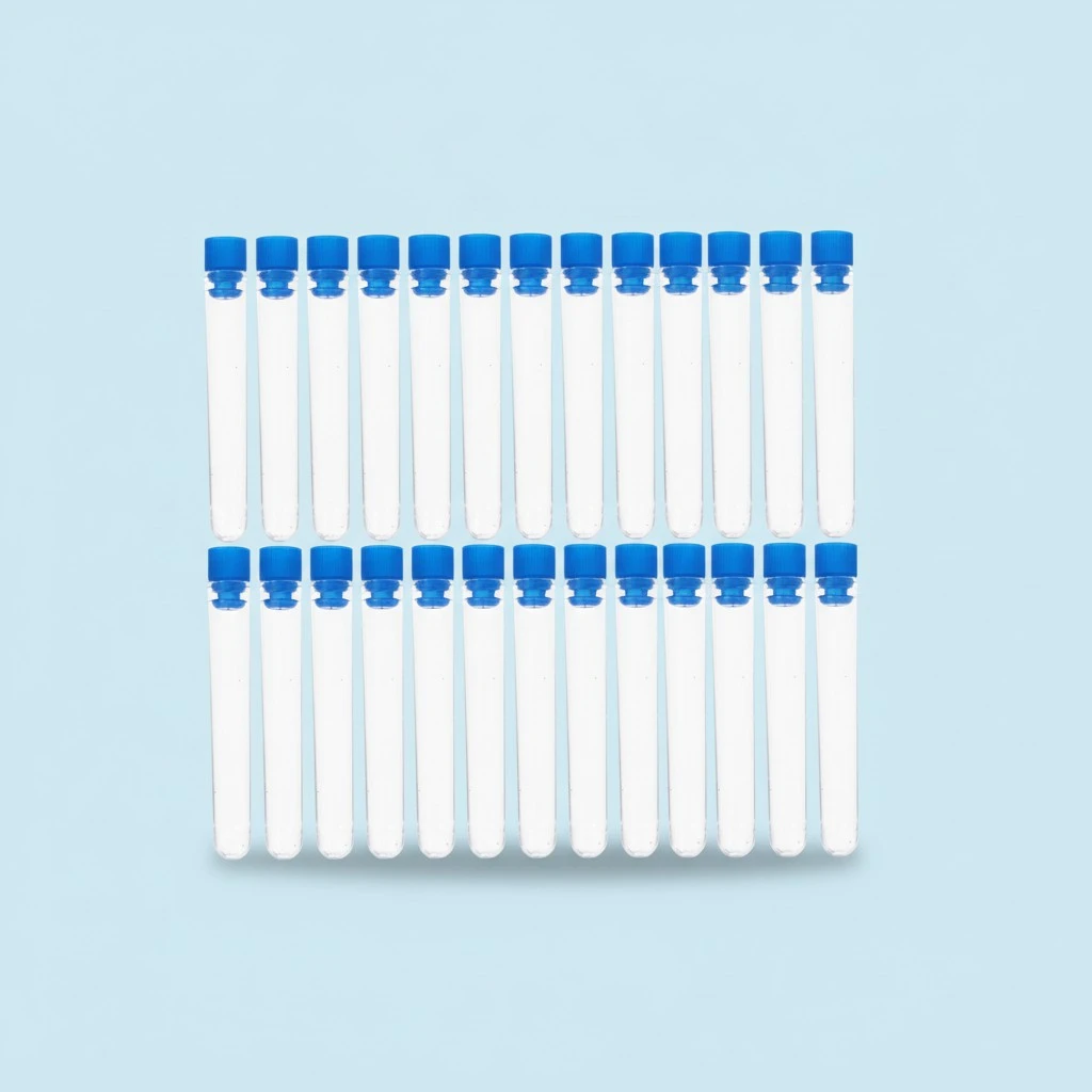 50pcs Test Tubes Test Vials Storage Containers Clear Tube for Sample Testing