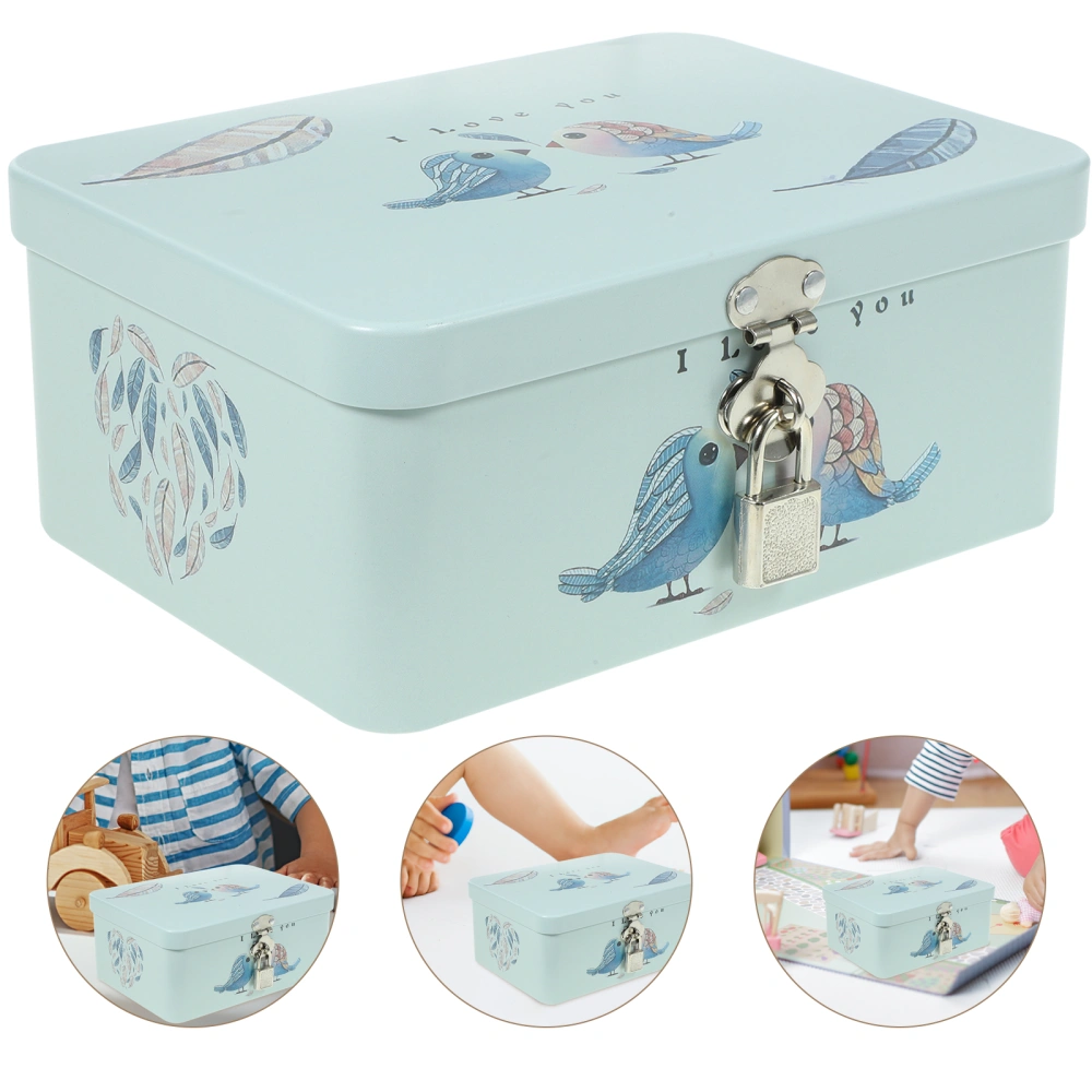 1 Set Cartoon Box for Gifts Use Sturdy Tinplate Storage Case Square Metal Sundries Management Box