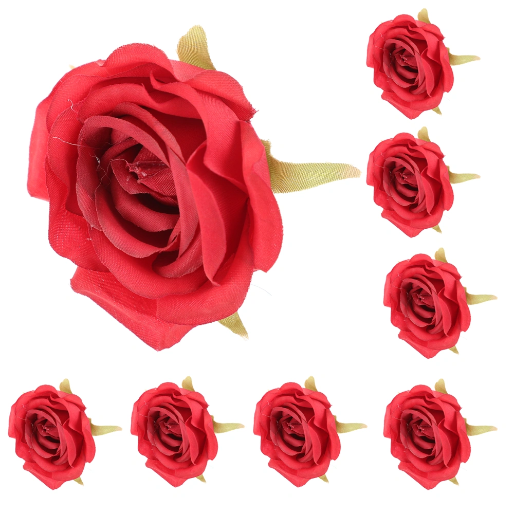 10pcs Artificial Silk Roses Head Fake Rose Flower Heads Wedding DIY Roses Heads