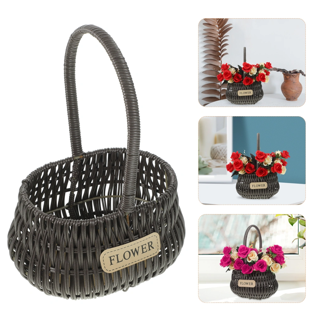 Woven Basket Flower Basket Flower Basket Wedding Hand Basket Kitchen Storage Organizer