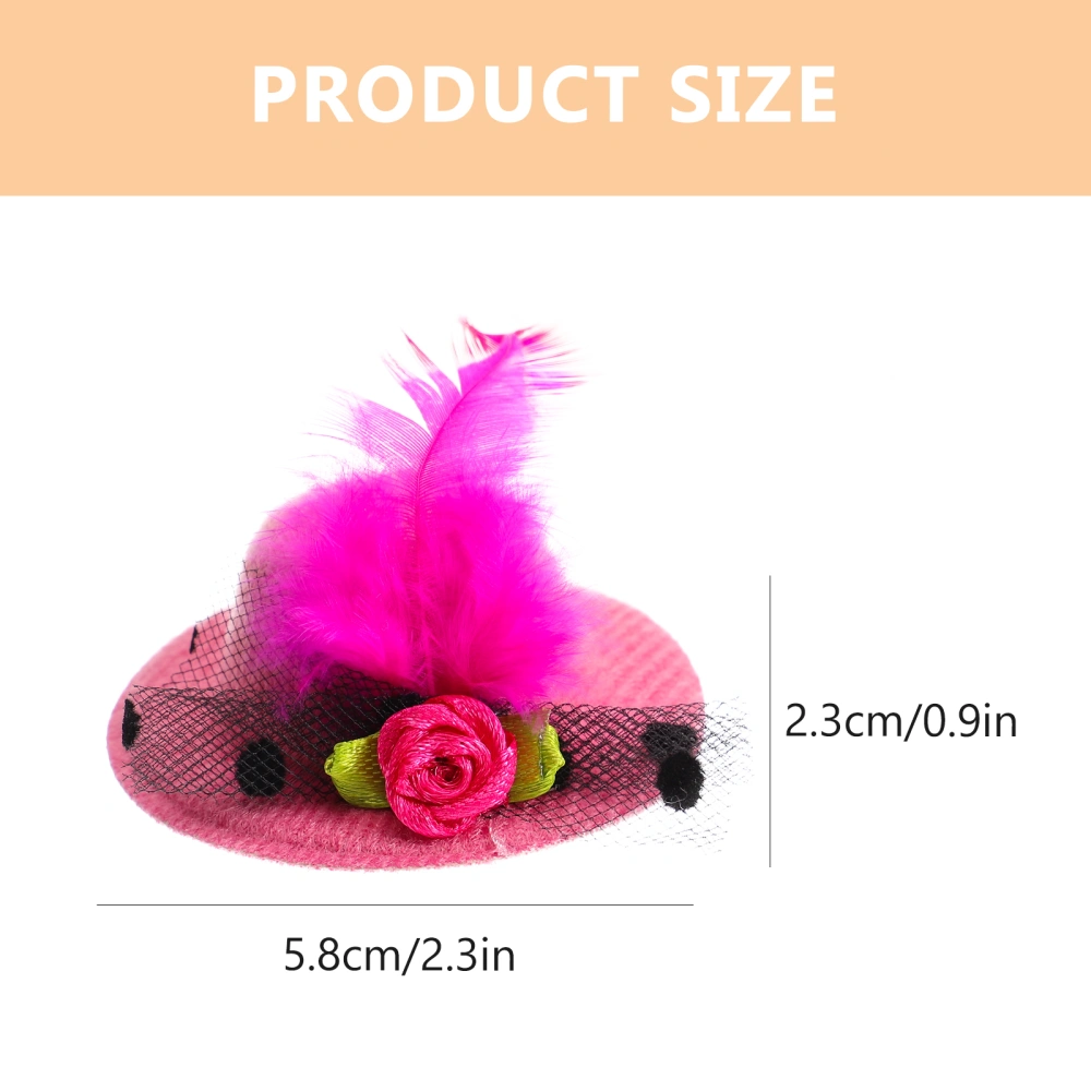 12 pcs Mini Hat Hair Clip Tea Party Hat Hair Clips Tiny Mesh Plumage Hat Hair Clips for Girl