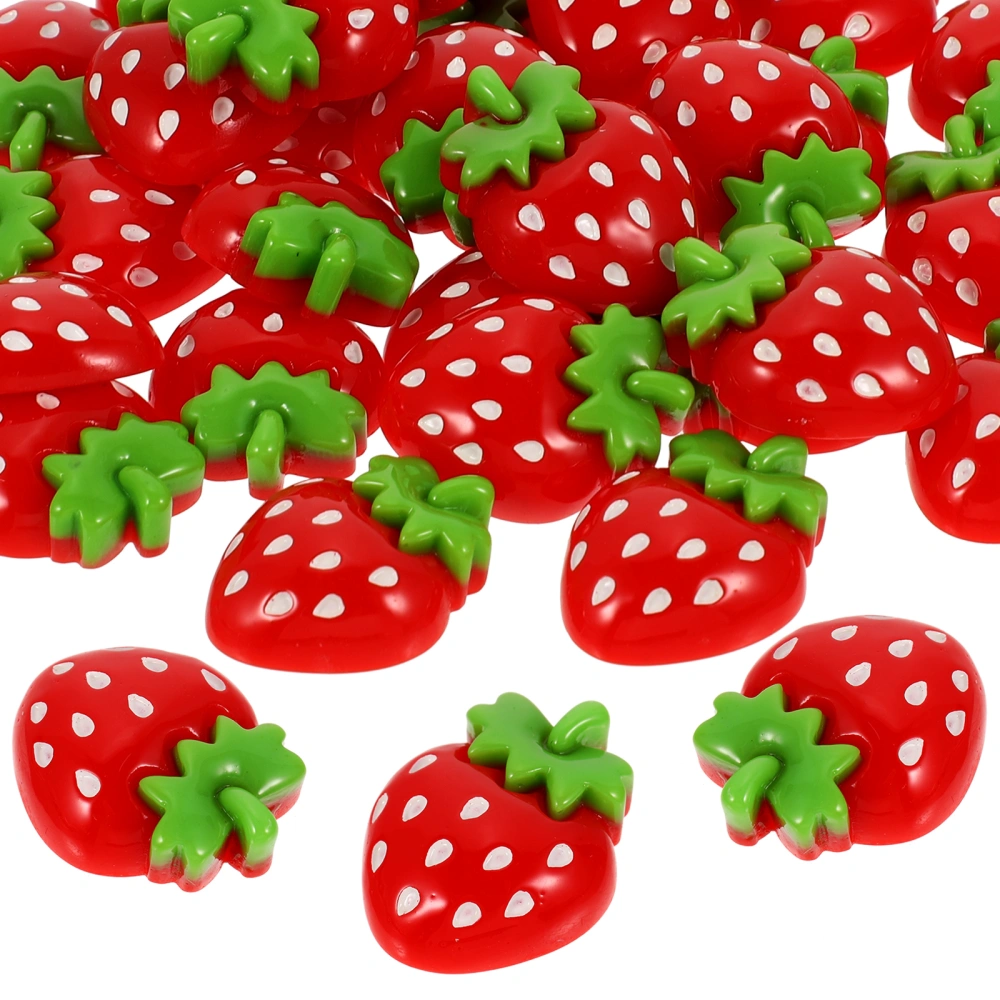 30Pcs Resin Strawberry Charms Jewelry Making Sticker Material Shell Patch Charms