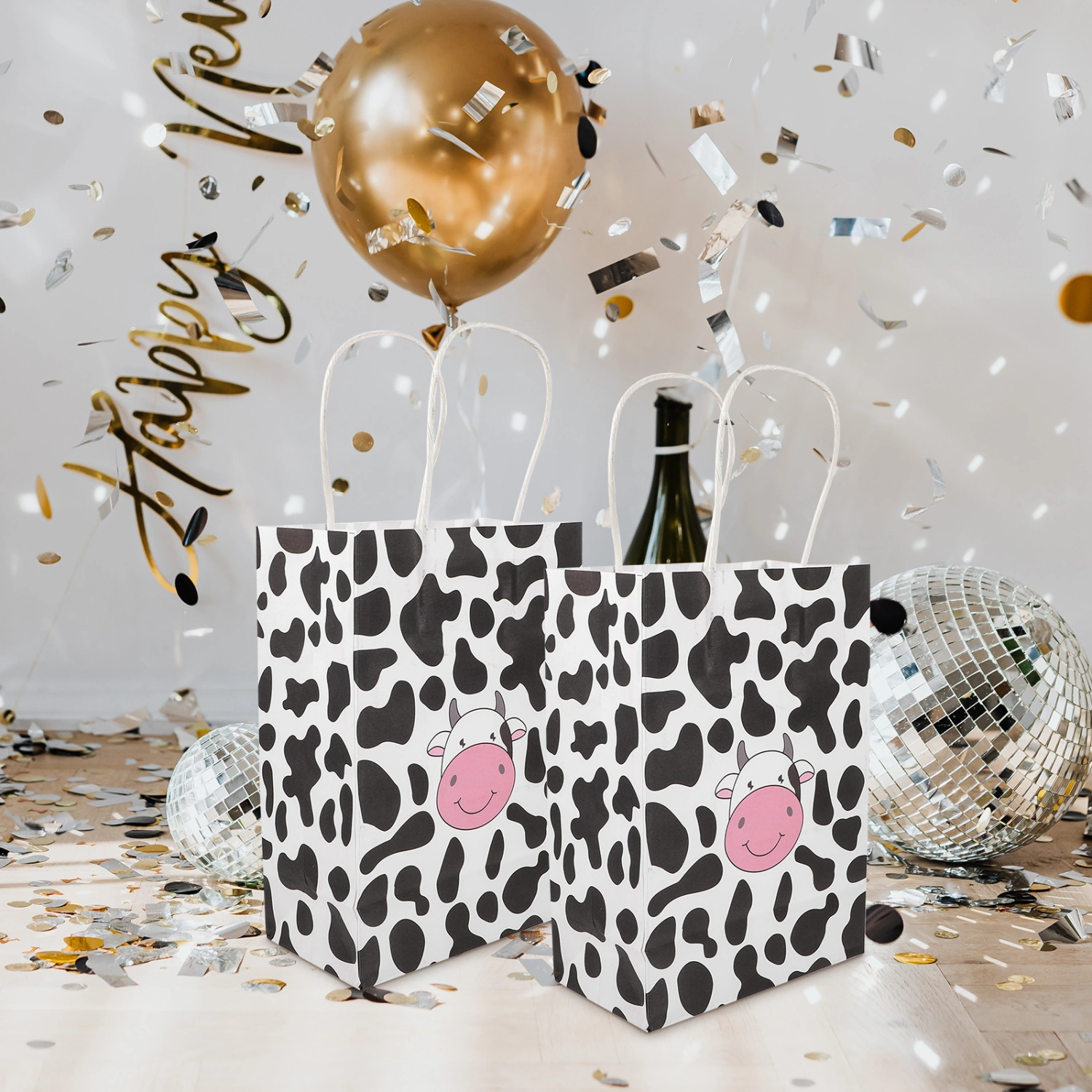 12Pcs Paper Gift Bags with Handles Kraft Paper Gift Bags Cow Papers Jewelry Bags Gift Wrap Bags