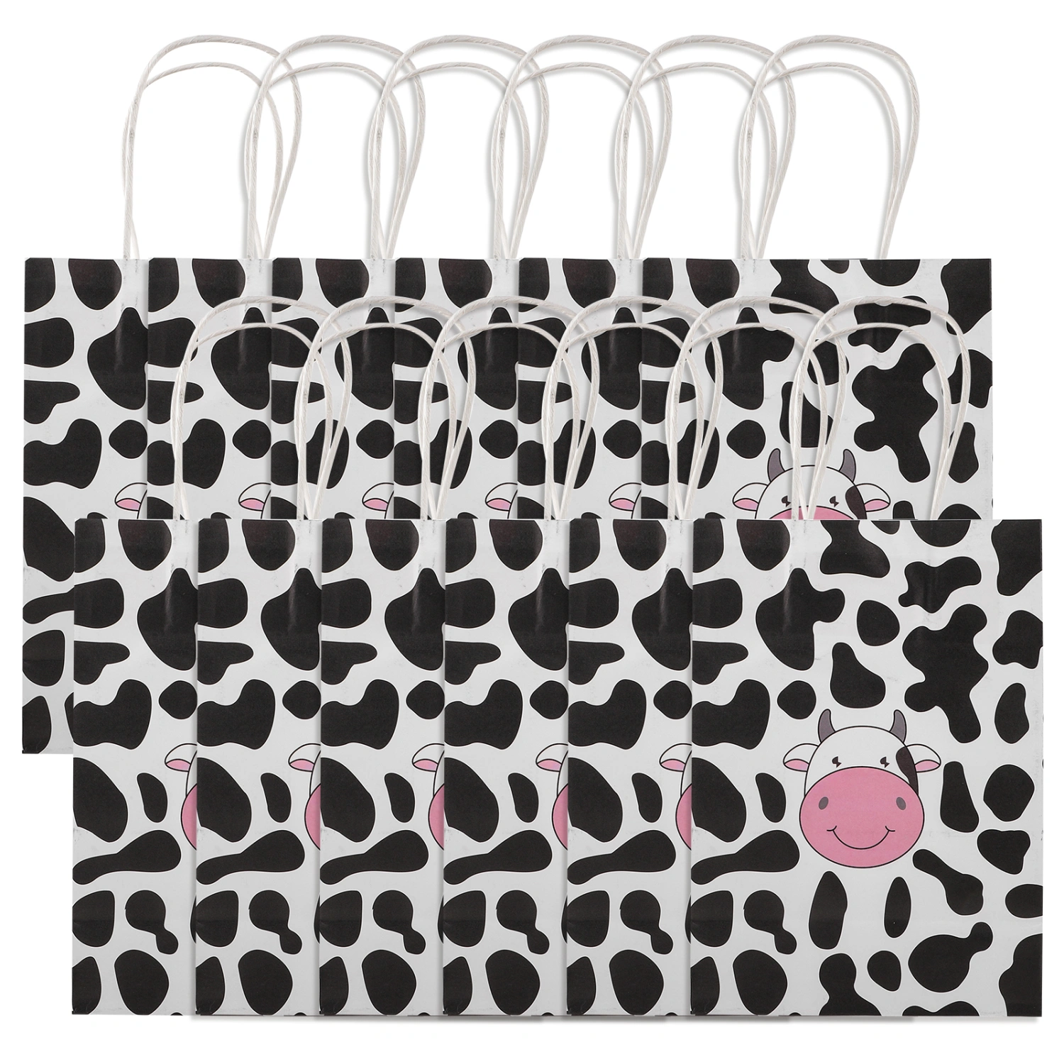 12Pcs Paper Gift Bags with Handles Kraft Paper Gift Bags Cow Papers Jewelry Bags Gift Wrap Bags