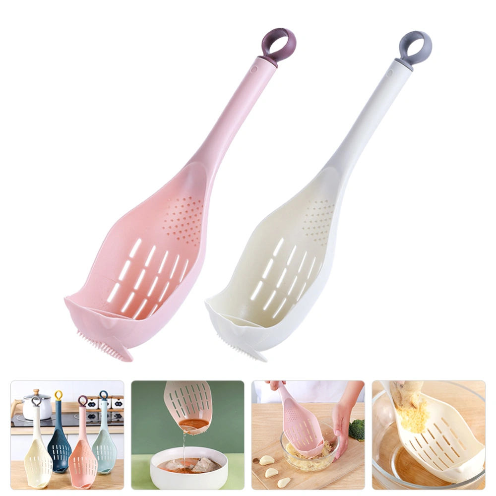 2pcs Skimmer Strainer Multifunctional Cooking Spoons Kitchen Ladle Strainer Filter Spoons