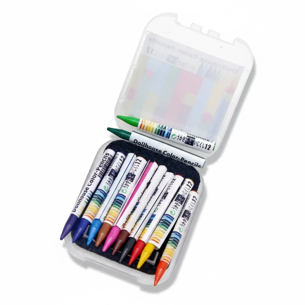 1 Box of Mini House Decorative Crayons Miniature Crayons Micro Landscape Props