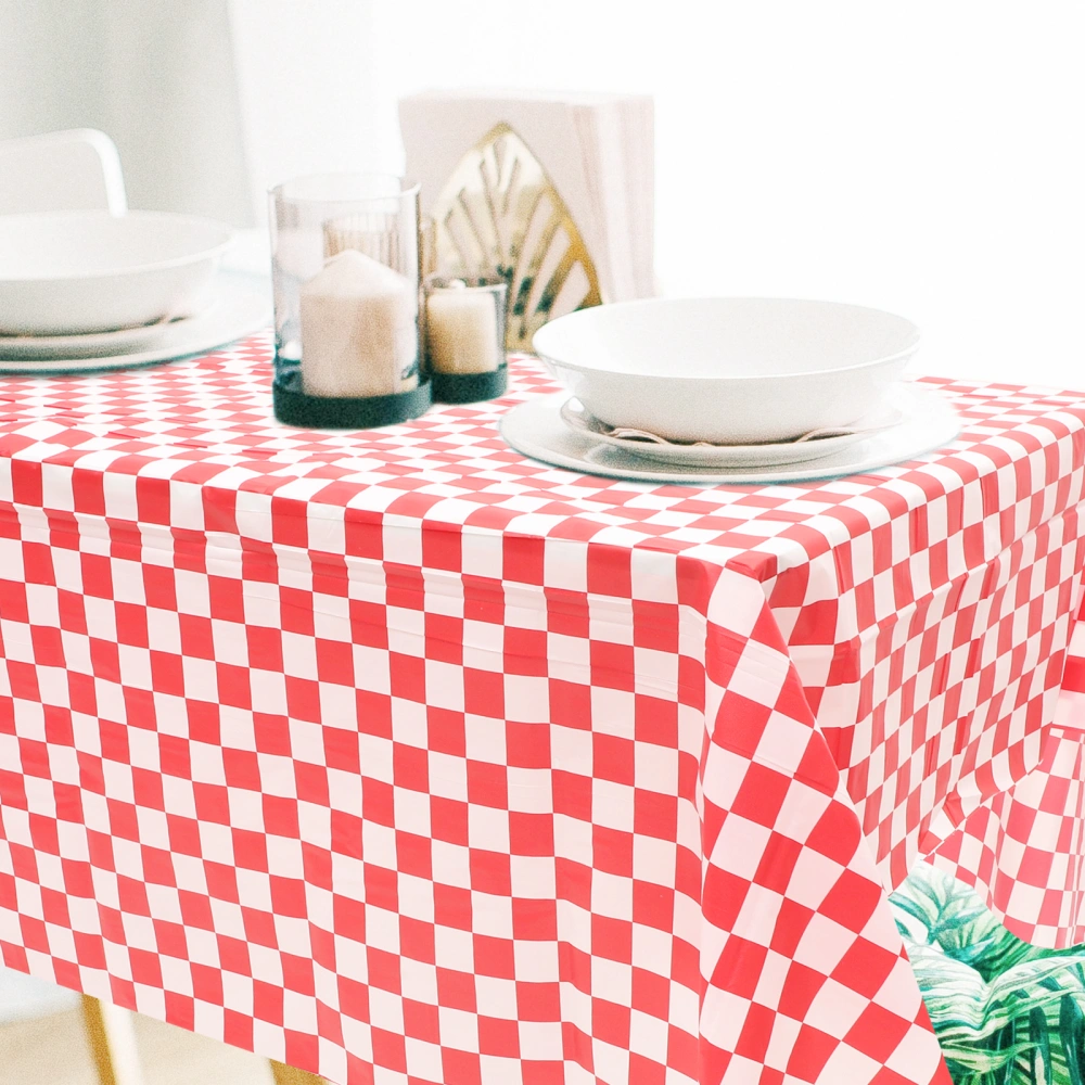 2pcs Checkered Tablecloths Cotton Linen Table Covers Rectangular Dining Tablecloths