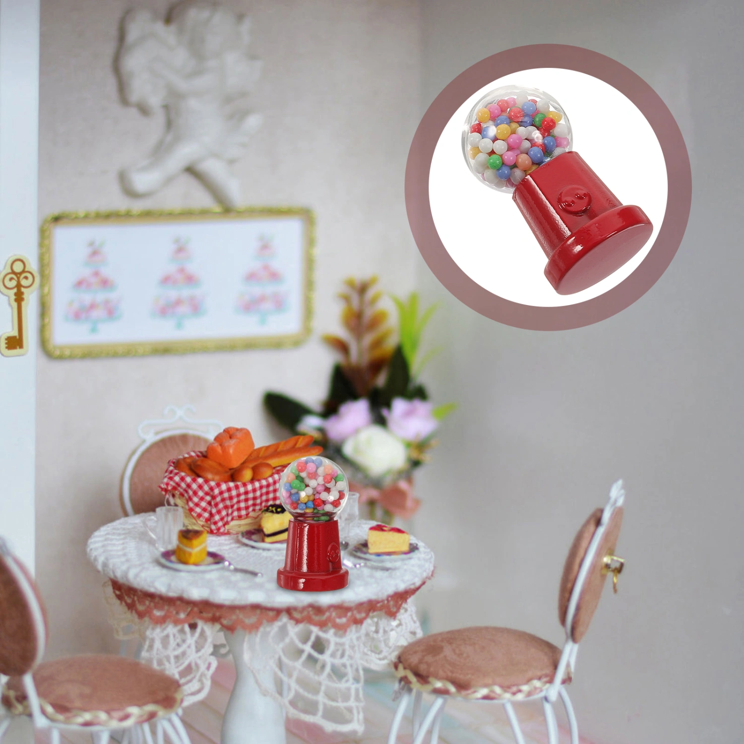 Doll House Miniature Candy Machine Pretend Play Miniature Candy Shop Prop