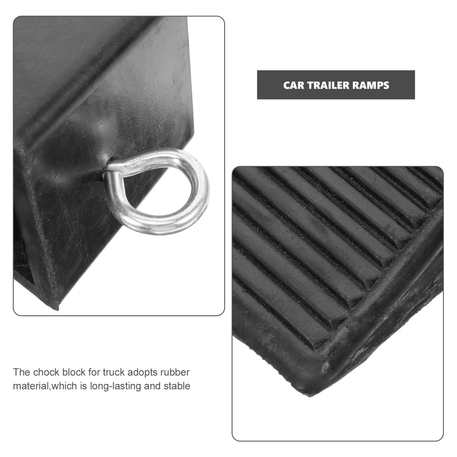 Rubber Car Ramp Trailer Wheel Chock Car Heavy Duty Rubber Wheel Chock Anti-skid Tyre Stopper