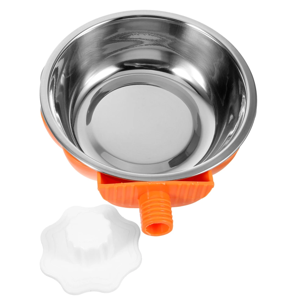 Dog Detachable Stainless Steel Bowl Attached Cage Dog Bowl Pet Storage Bowl