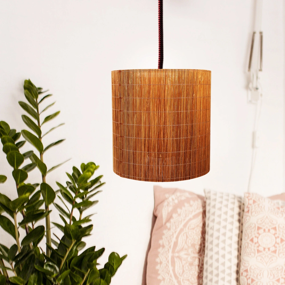 Woven Lampshade Rustic Lampshade Pendant Light Cover Replacement Hanging Lamp Shade(E27/E14)