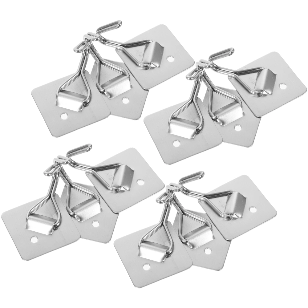 12pcs Stainless Steel Hooks Wall Mounted Hooks Bedroom Hanger Hooks Hat Hooks