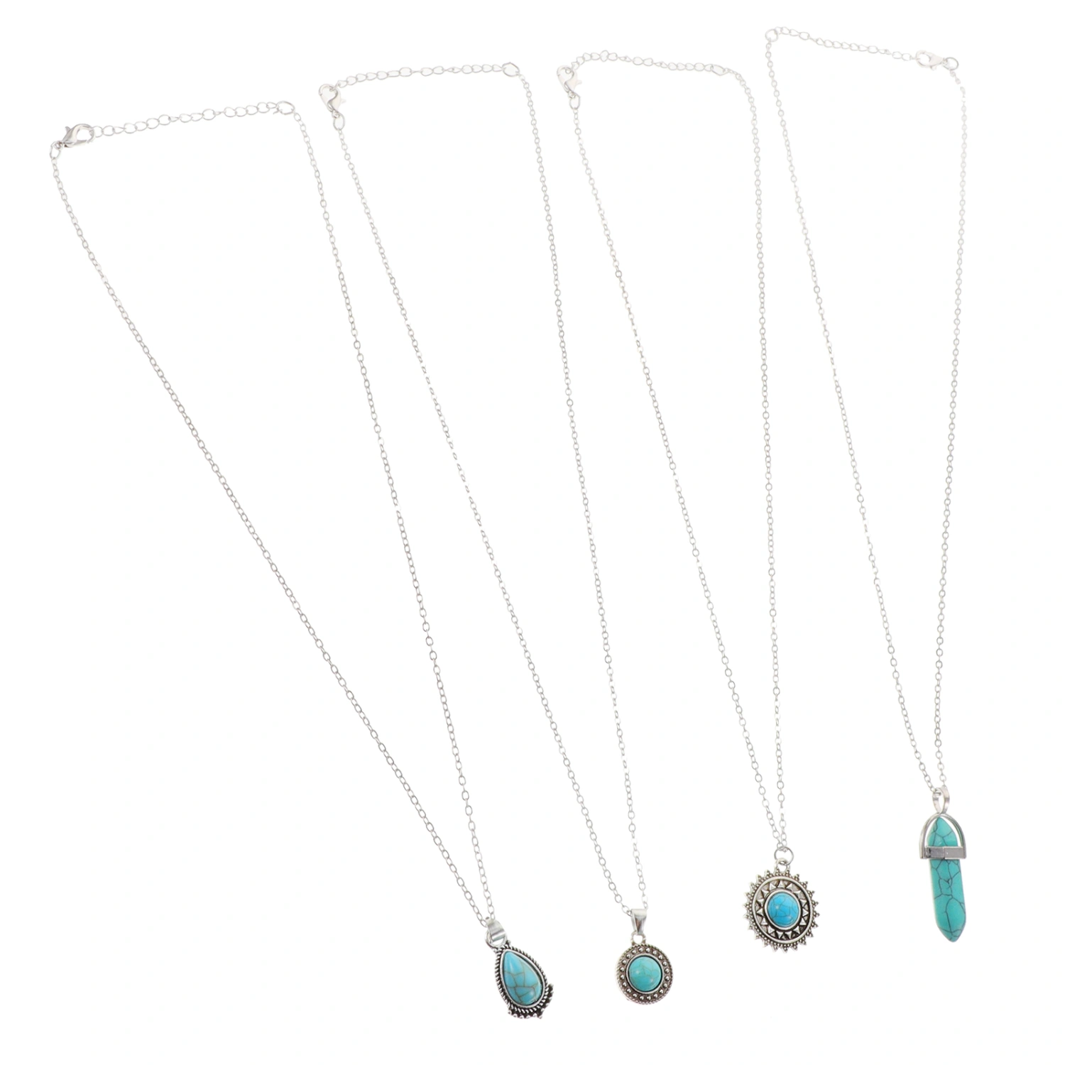 1 Set of Turquoise Pendant Layered Necklaces Women Girls Multi-layer Necklaces