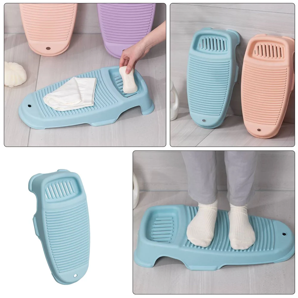 Clothes Washing Board Plastic Hand Washing Board Clothes Cleaning Tool with Soap Holder