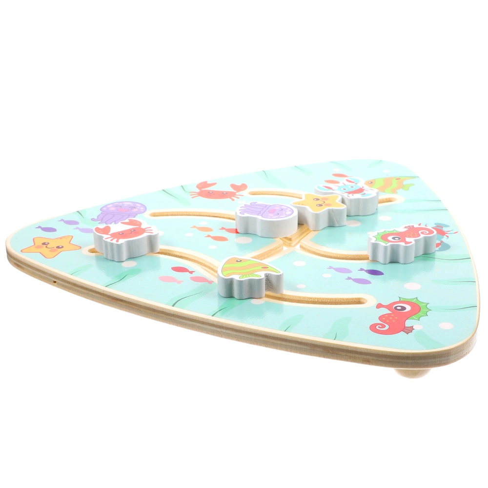 Wooden Maze Board Game Toy Interactive Maze Toy Cartoon Maze Board Move Toy Educational Toy