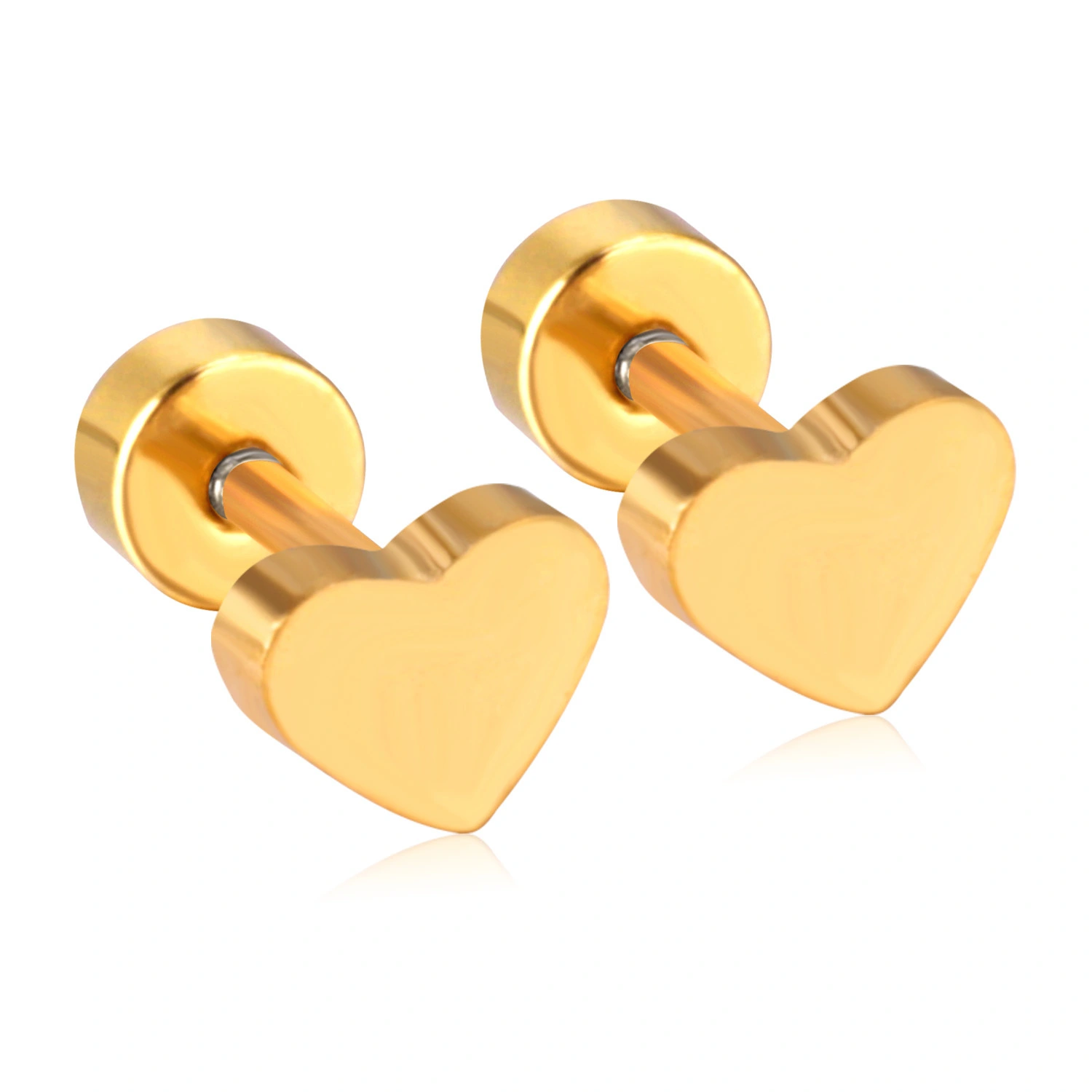 2pcs Heart Shaped Earrings Screw Back Earrings Women Girls Metal Earrings Stud Earrings