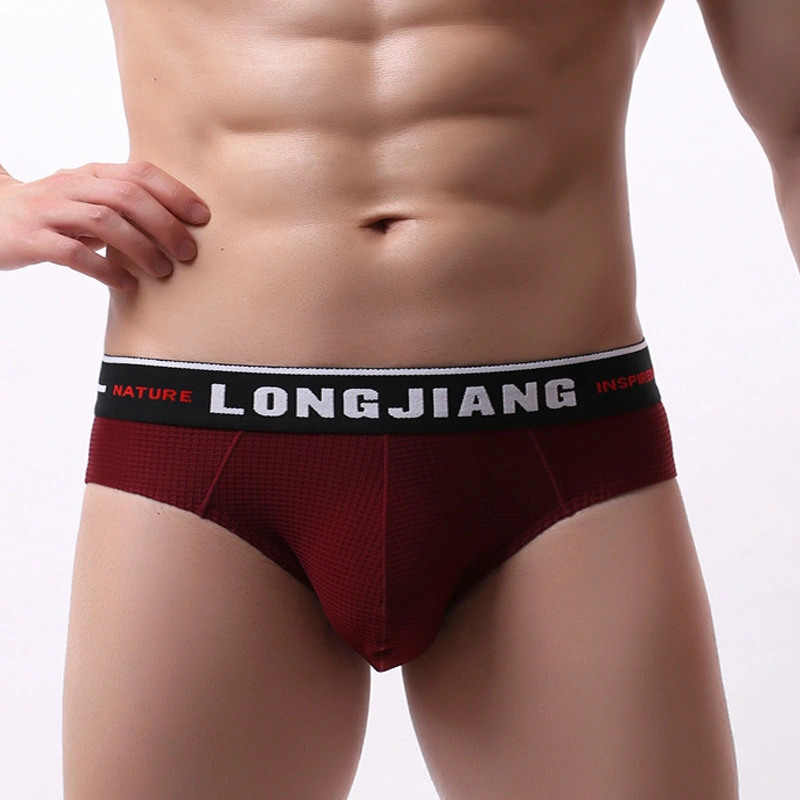 Men's U Convex Nylon Breathable Soft Mid Waist Briefs