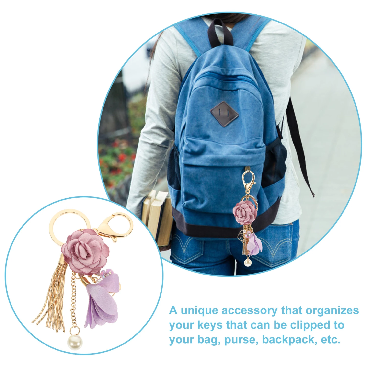 Rose Keychain Ornament Key Chain Pendant Key Chain Decoration Bag Hanging Decoration