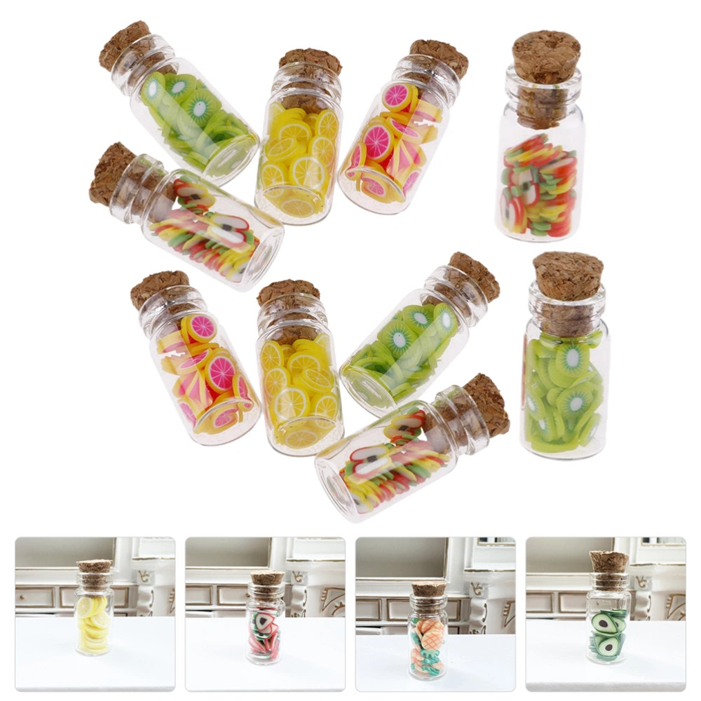 10pcs Miniature Food Jars Pretend Play Dollhouse Bottle Toys Doll House Kitchen Decorations