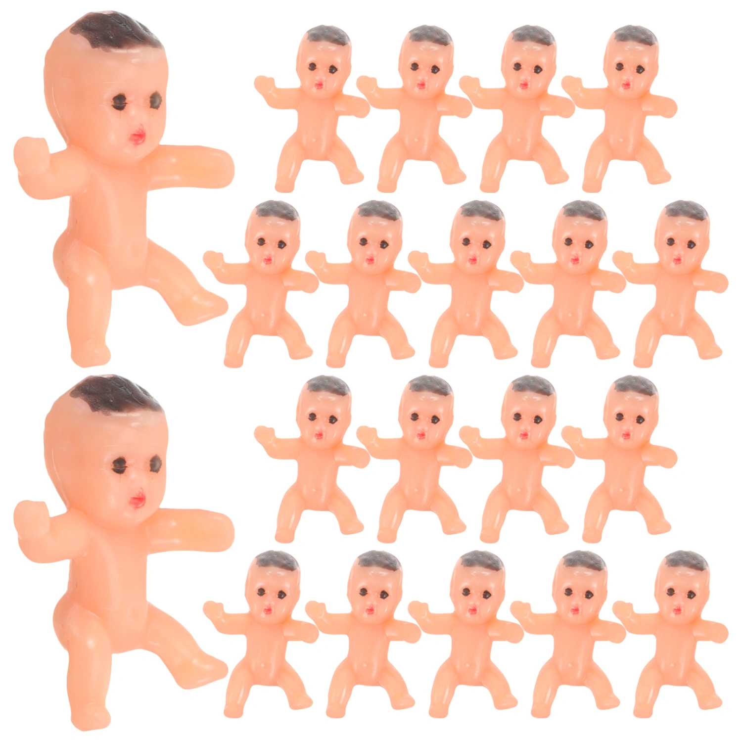 20pcs Mini Baby Models Plastic Baby Toys Tiny Babies Decors Small Baby Models for Baby Shower Cake
