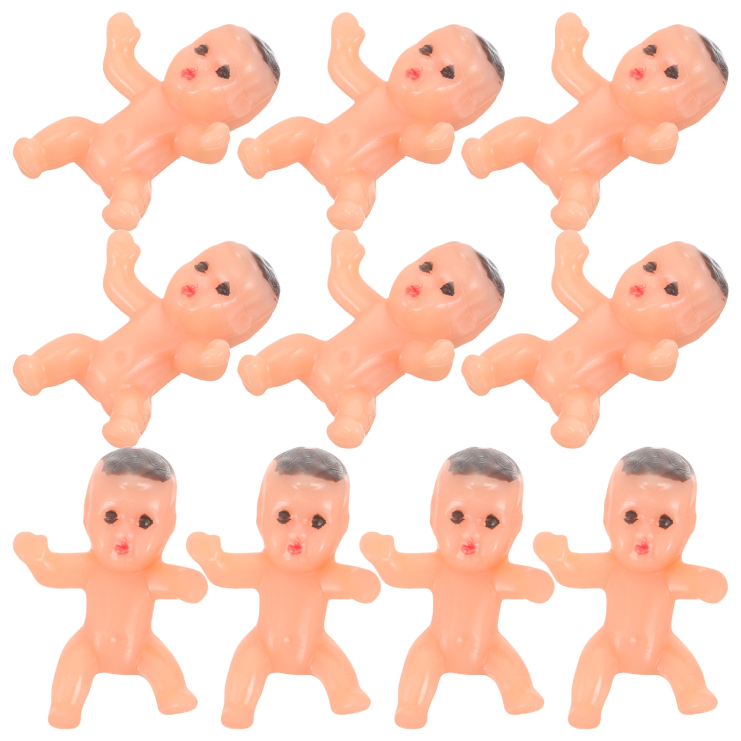 20pcs Mini Baby Models Plastic Baby Toys Tiny Babies Decors Small Baby Models for Baby Shower Cake