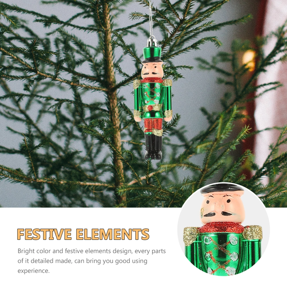 5pcs Colorful Printing Nutcracker Pendant Christmas Tree Hanging Decor Plastic Nutcracker Ornament