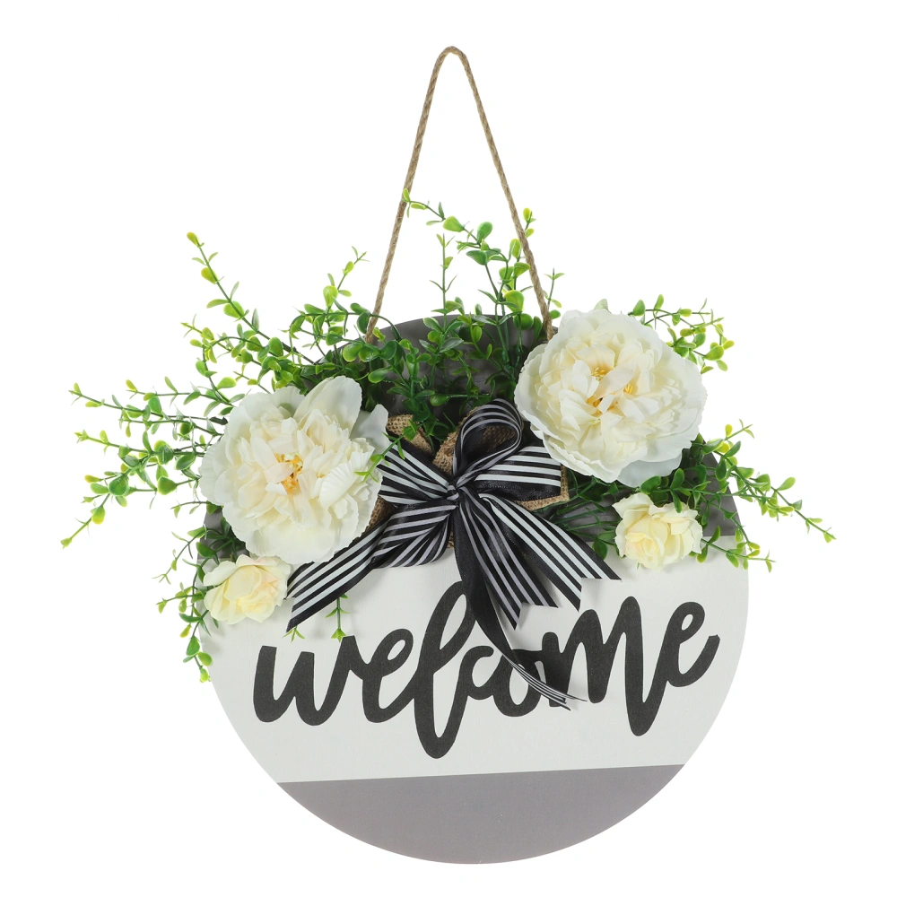 Welcome Sign Wooden Welcome Door Plate Hanging Decor Front Door Hanging Sign for Farmhouse