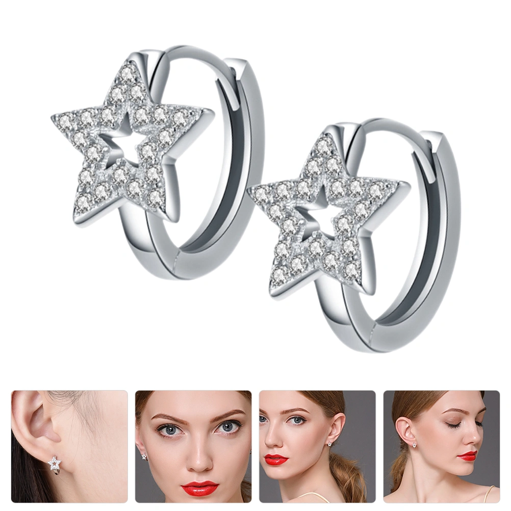 1 Pair Star Earrings Hollow Out Hoop Earrings Star Hoop Earrings Star Jewelry Gifts