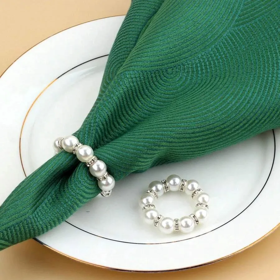 12pcs Pearl Napkin Rings Pearl Napkin Holders Decorative Napkin Buckles