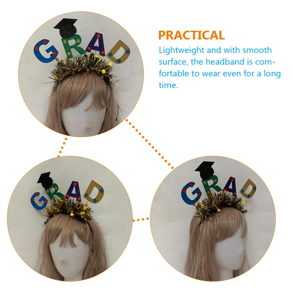 Graduation Party Headwear Grad Cap Glitter Headband Graduated Party Supplies Grad Hair Hoop