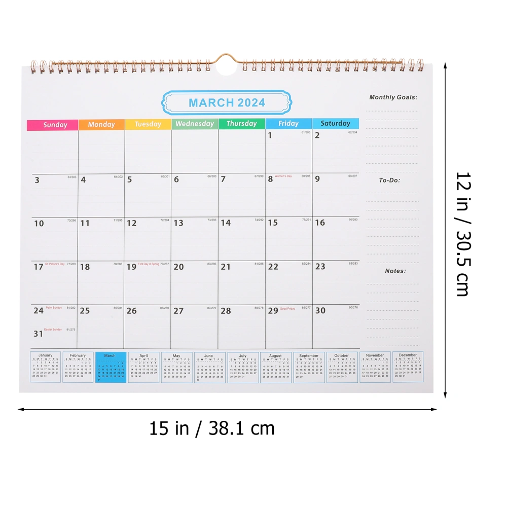 Wall Calendar for Organizing Countdown Calendar Hanging Calendar Monthly Calendar