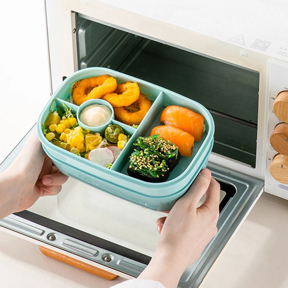 Lunch Box Kids Lunch Box For School Plastic Bento Container Food Container with Tableware Soup Bowl