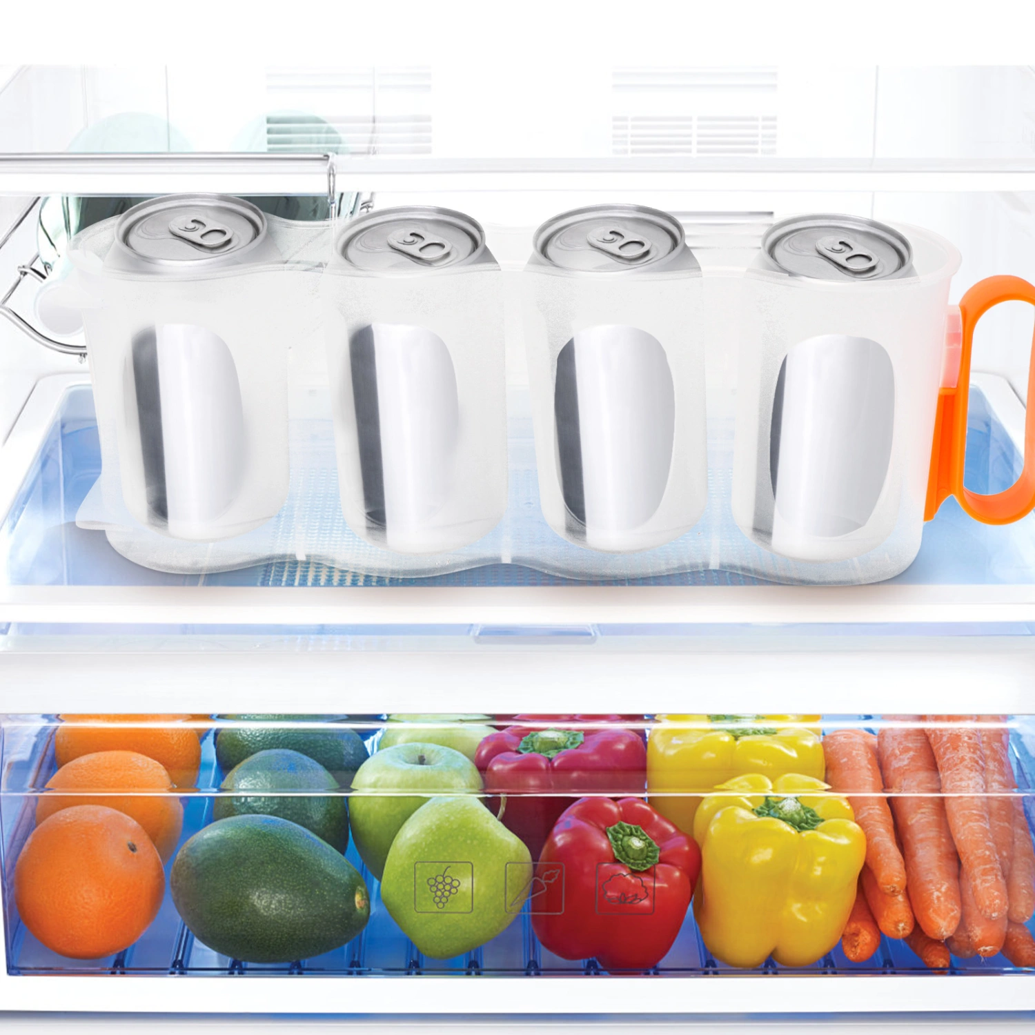 Soda Can Fridge Dispenser Organizer Canned Food Beverage Container Holder Storage Bin