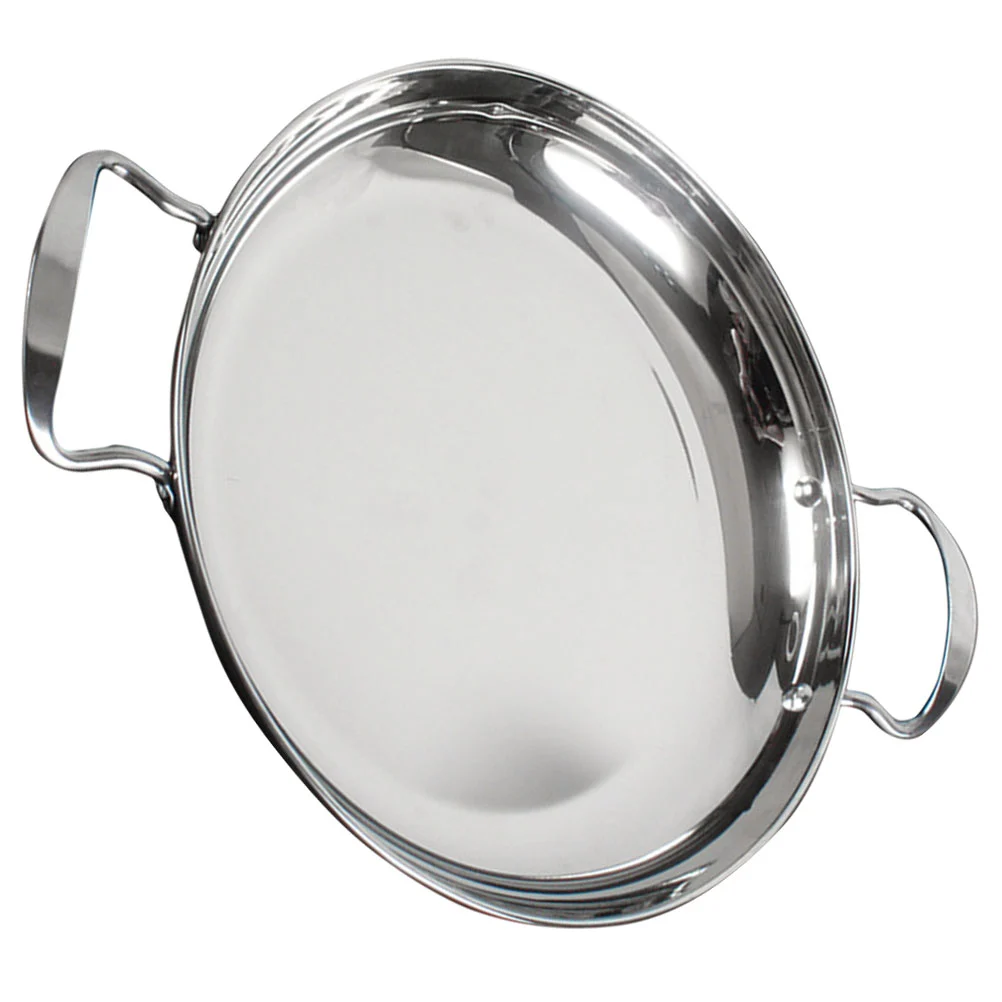 Stainless Steel Korean Cooking Pot Double Handle Seafood Pot Pan Household Kitchenware