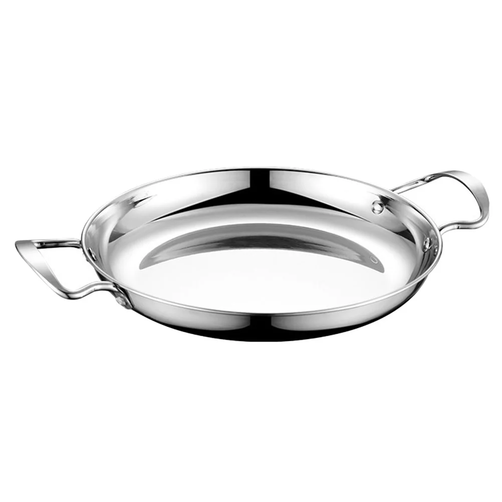 Stainless Steel Korean Cooking Pot Double Handle Seafood Pot Pan Household Kitchenware