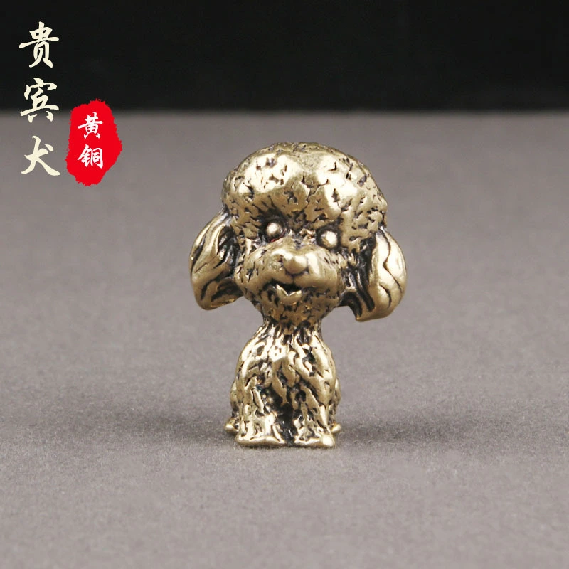 Brass Animal Figurine Desktop Decorative Dog Statue Craft Animal Statue Collectible Artwork