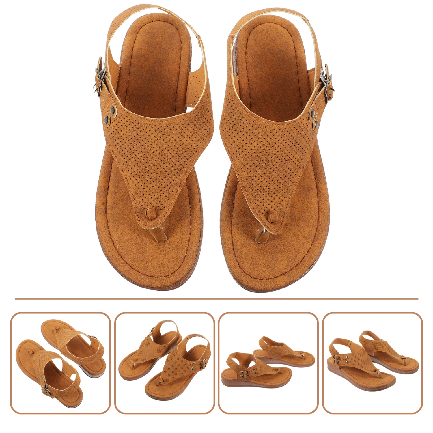 1 Pair of Fashion Beach Shoes Sandals Clip Toe Flat Summer Shoes Sandals for Women Girls(37)