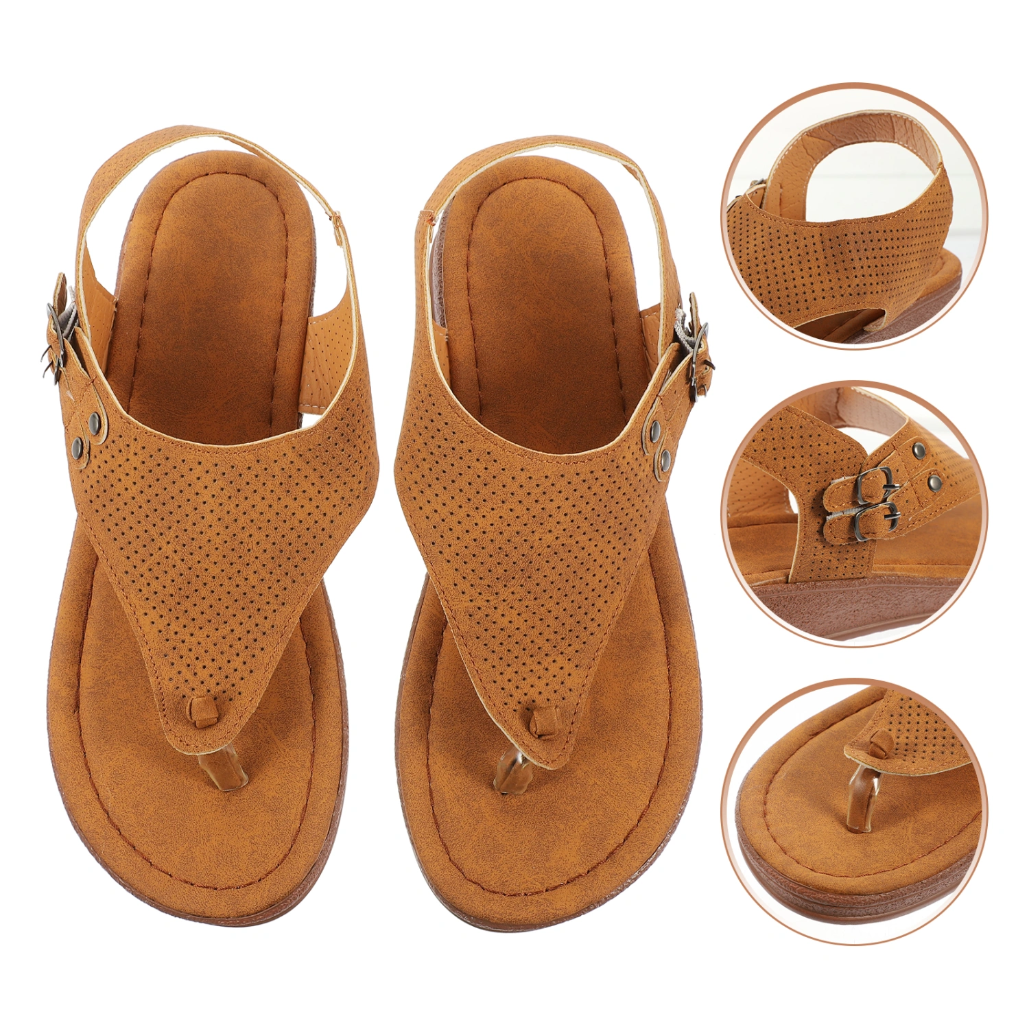 1 Pair of Fashion Beach Shoes Sandals Clip Toe Flat Summer Shoes Sandals for Women Girls(37)