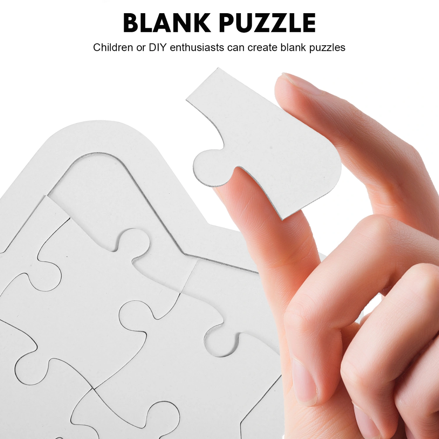 5Pcs Blank Puzzles Bear Square Round Pentagram Heart Shaped Paper Puzzle Pieces for Painting Individual Design