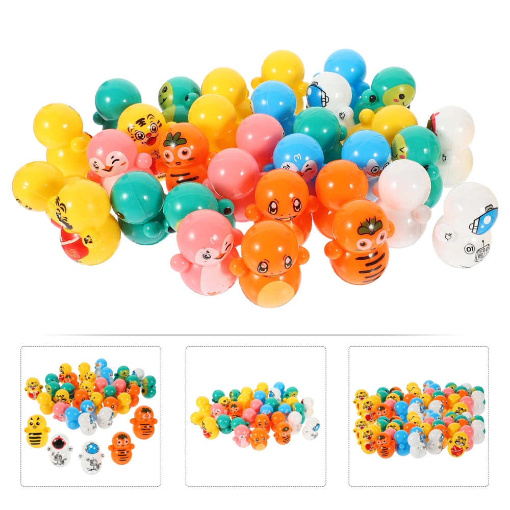 60pcs Mini Tumbler Toys Plastic Mini Cute Animal Tumbler Toys Kids Toys Birthday Party Favors Random Color/Style