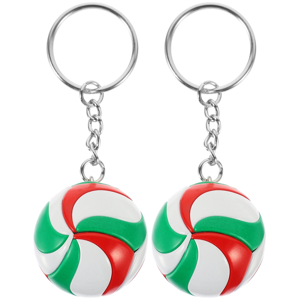 2Pcs Multi-function Key Chains Decorative Volleyball Keychains Portable Keychains