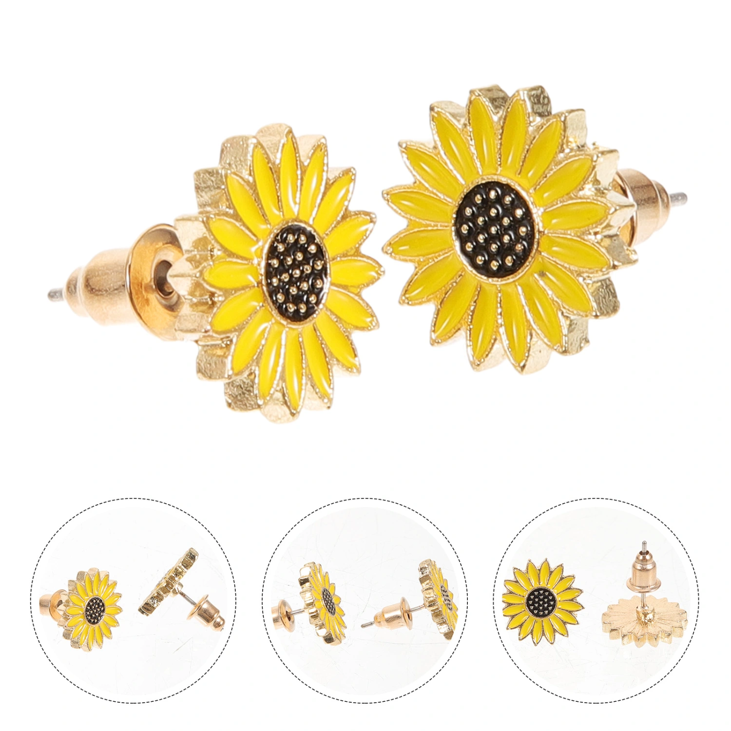 1 Pair Ear Studs Teen Girls Sunflower Earrings Women Fashionable Earrings Cute Ear Jewelries