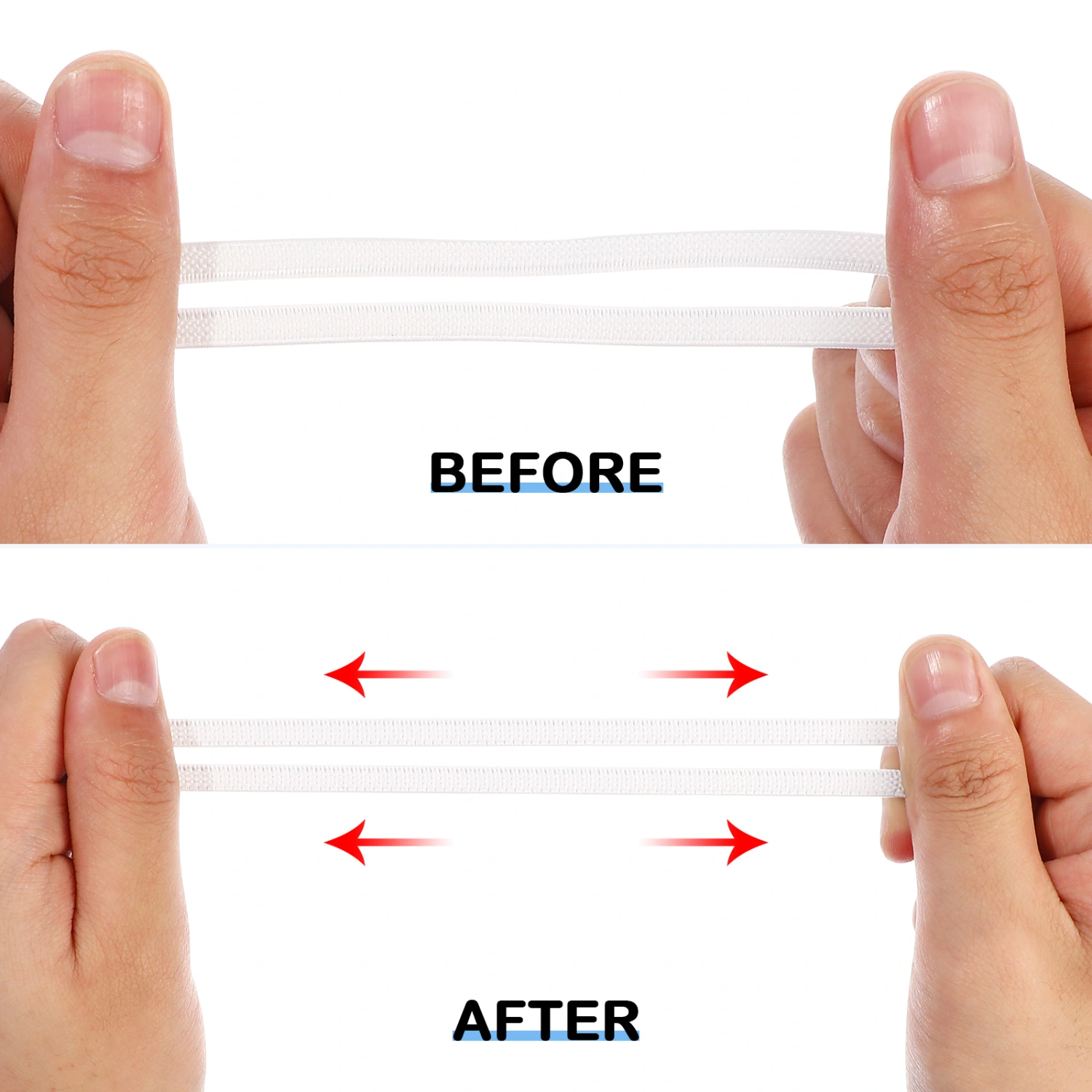 2 Pairs of No Tie Shoe Laces Elastic Shoe Laces with Buckles for Adults Kids Elderly (White)