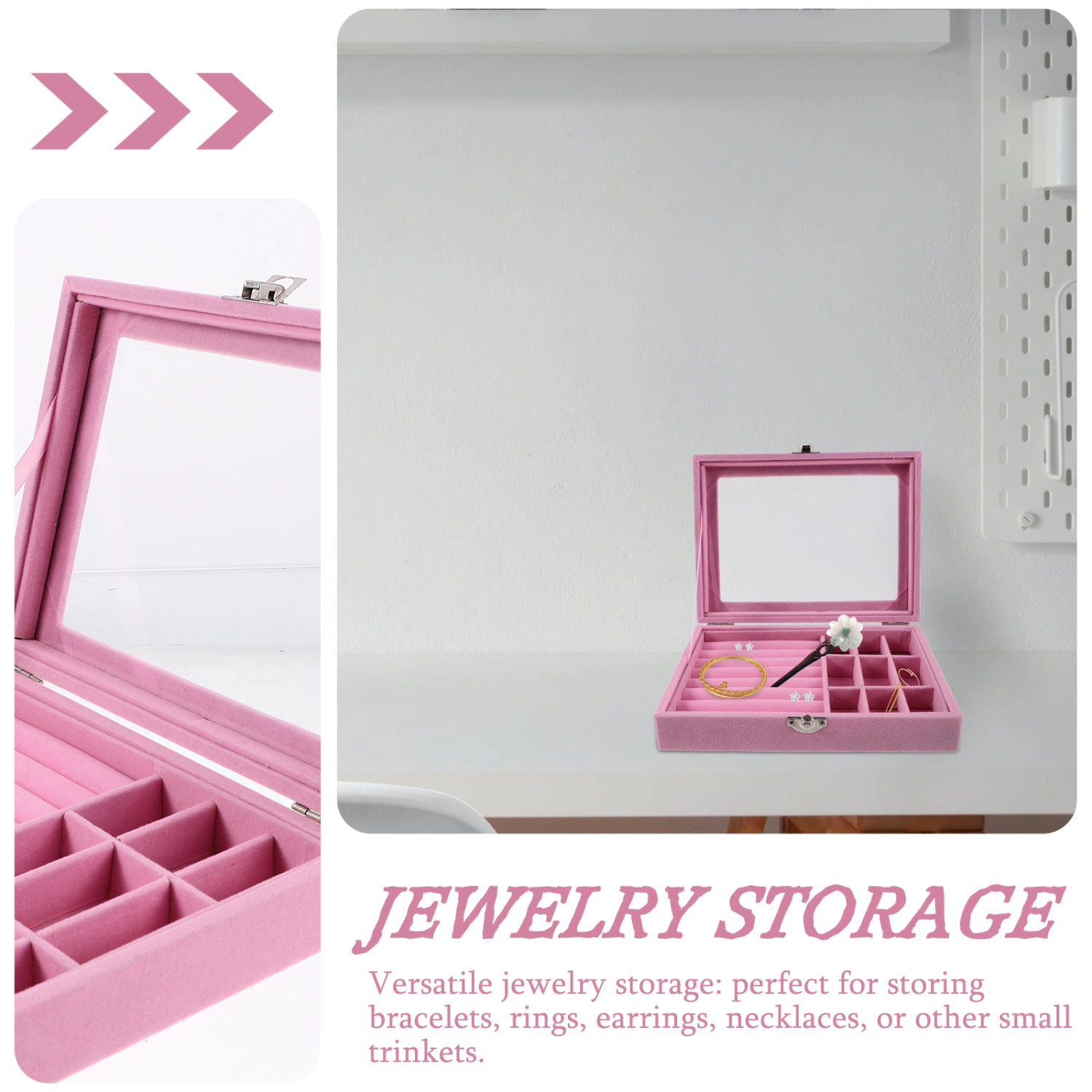 Compartment Jewelry Display Box Portable Earring Necklace Storage Holder Large Jewelry Organizer