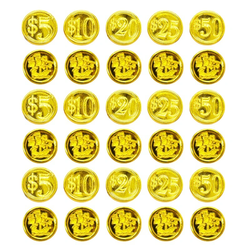 48Pcs Interesting Pirate Element Coins Gathering Gaming Props Household Coin Toys