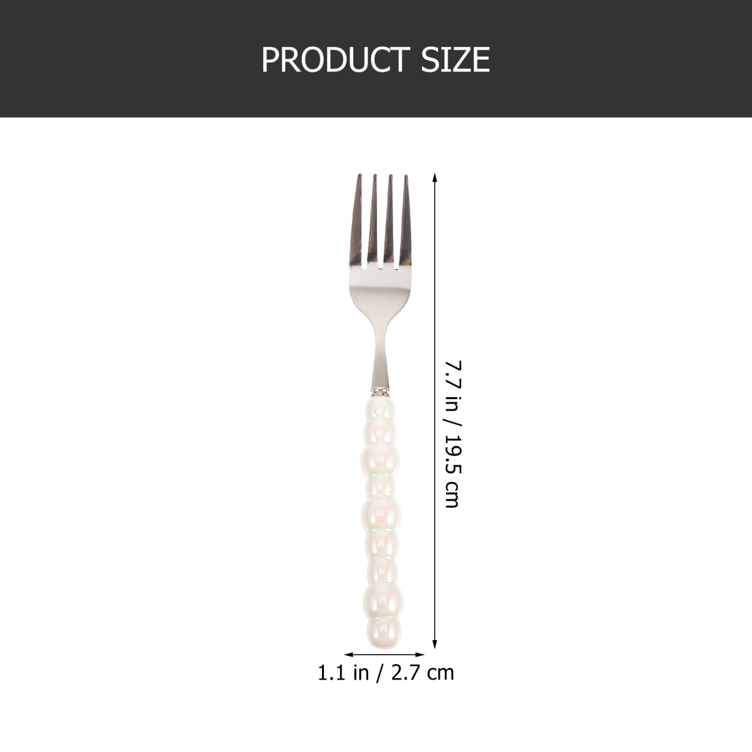 Ceramic Handle Stainless Steel Fork Ice Cream Cutlery Dessert Flatware for Kitchen