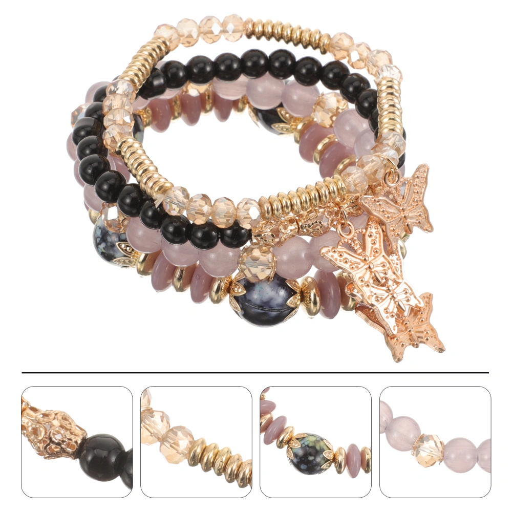 4pcs Butterfly Wrist Bracelets Women Wrist Decorations Beads Bracelets Wrist Jewelry