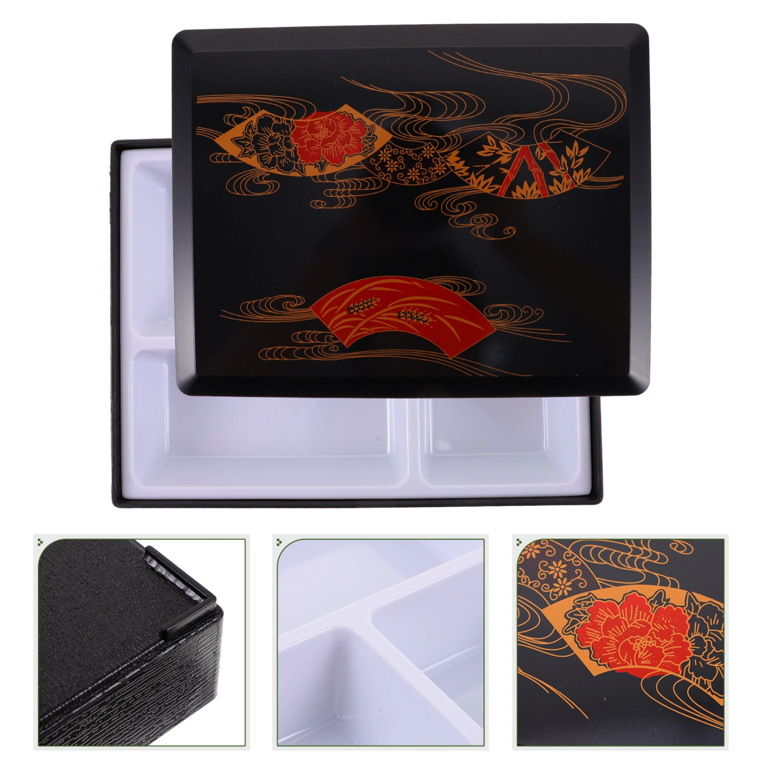 Japanese Traditional Bento Box Plastic Compartment Lunch Rice Eel Box Sushi Box