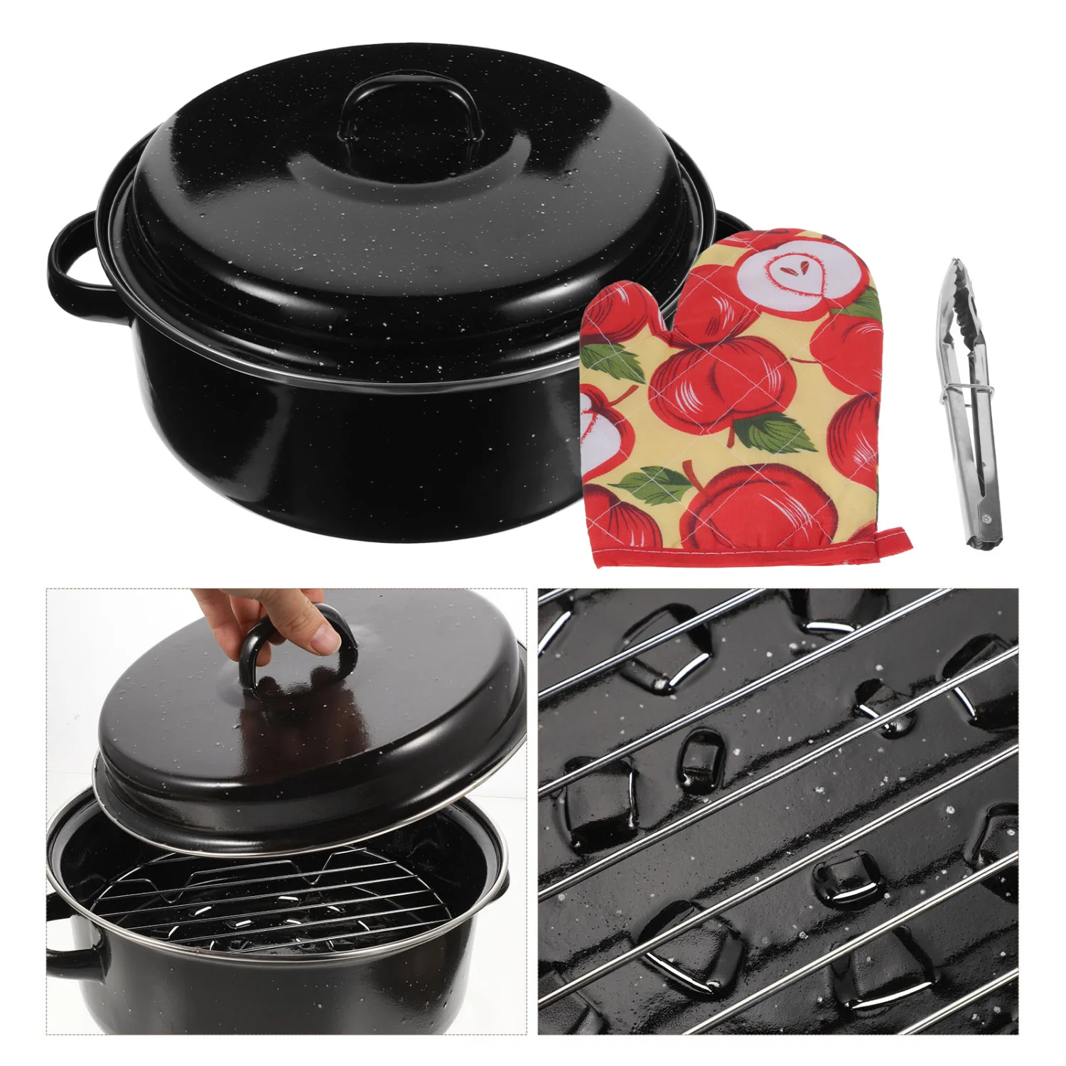 1 Set of Kitchen Roasting Pan Multi-function Roaster Daily Use Roasting Pan Kitchen Accessory